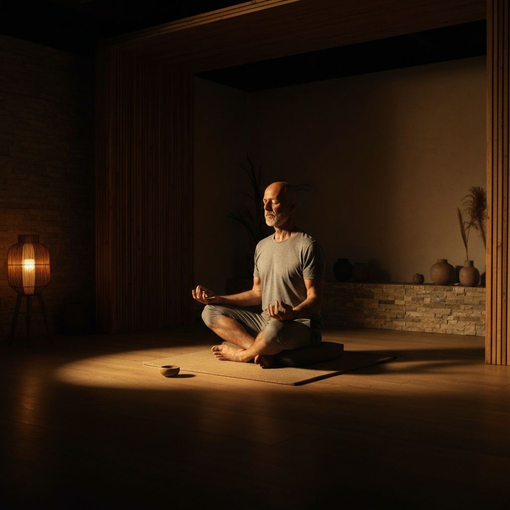 Men practicing mindful wellness